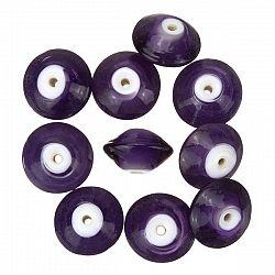 Donut Shape Shiny Trans. Purple Glass Beads 16mm PK10