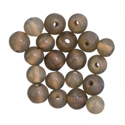 Shiny Transparent Grey Round Glass Beads 6mm Pack of 20