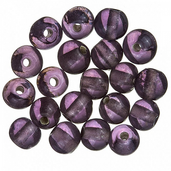 Transparent Purple Round Glass Beads 6mm (PK20)