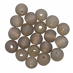 Transparent Frosted Grey Round Glass Beads 6mm (PK20)