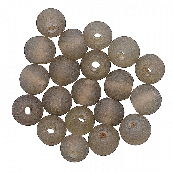 Transparent Frosted Grey Round Glass Beads 6mm (PK20)