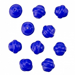 Fancy Saturn Royal Blue Round Glass Beads 10mm (PK10)