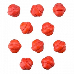 Fancy Saturn Red Round Glass Beads 10mm (PK10)