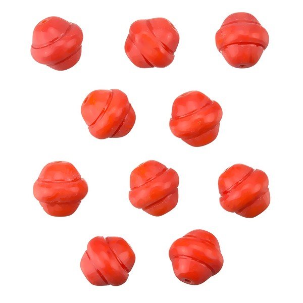 Fancy Saturn Red Round Glass Beads 10mm (PK10)