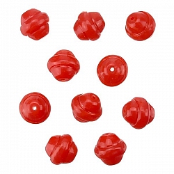 Fancy Saturn Bright Red Round Glass Beads 10mm (PK10)