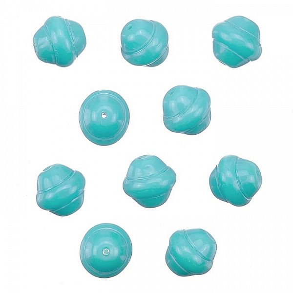 Round Saturn Fancy Glass Beads 10mm Turquoise Pack of 10