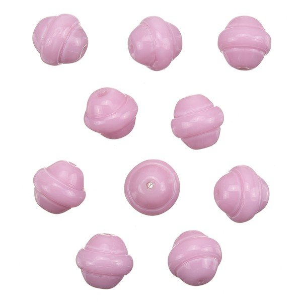 Fancy Saturn Pink Round Glass Beads 10mm (PK10)