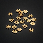 6mm Gold Plated Flower Bead End Caps - 6 Petals Pack of 20