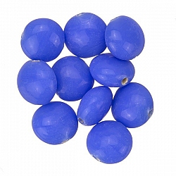 Shiny Opaque Disc Shape Dk Blue Smartie Glass Beads 12mm