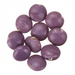 Disc Shape Shiny Opaque Violet Smartie Glass Beads 12mm