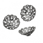 Antique Silver Bali Cut Out Dome Bead End Caps 16mm PK3