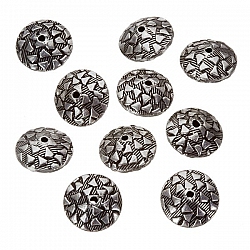 Silver Flying Saucer Textured Disc Beads 12mm PK10