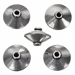 Antique Silver Plain Flying Disc Saucer Beads 16mm PK5