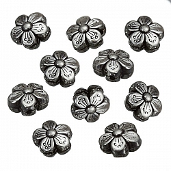 Antique Silver Double Sided Flower Spacer Beads (14mm)
