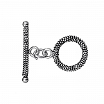 Antique Silver Mesh Design Toggle Bar Clasp 26mm (PK1)