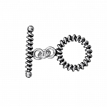 Antique Silver Coiled Design Toggle Bar Clasp 23mm PK1