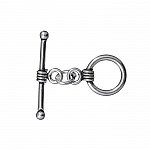 Smooth Silver Metallic Coil Toggle Bar Clasp 26mm (PK1)