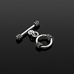 Small Smooth Metallic Rope Design Toggle Bar Clasp 20mm