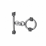 Small Smooth Metallic Rope Design Toggle Bar Clasp 20mm