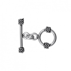 Small Smooth Metallic Rope Design Toggle Bar Clasp 20mm
