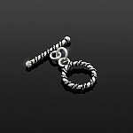 Antique Silver Tibetan Metallic Toggle Bar Clasp - 22mm