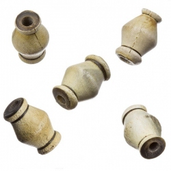 Brown Plain Tribal Dreadlock Bicone Horn Beads 15x10mm PK5