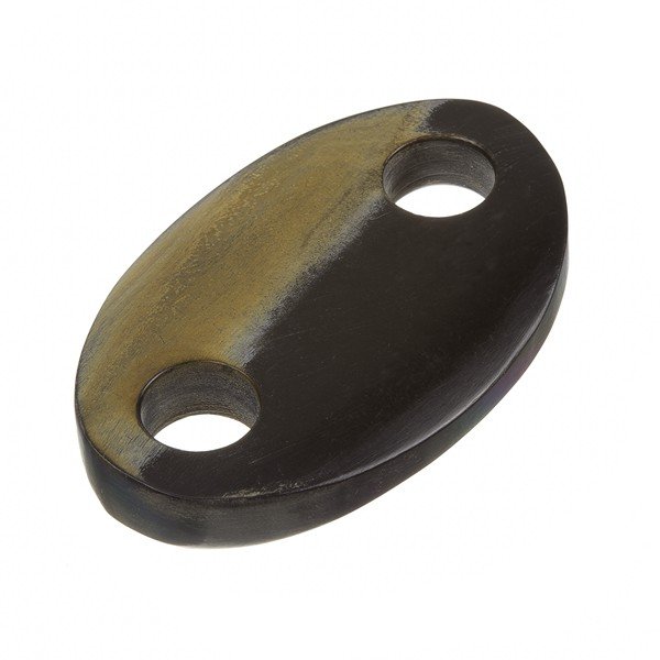 Black Horn Oval Pendant With Natural Band/Line 48mm PK1