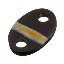 50mm Black Horn Oval Connector Pendant - Cream Line PK1
