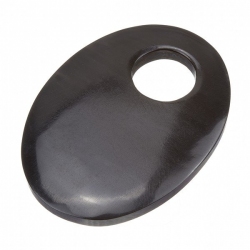 Plain Black Horn Bone Oval Pendant With Large Hole 56mm