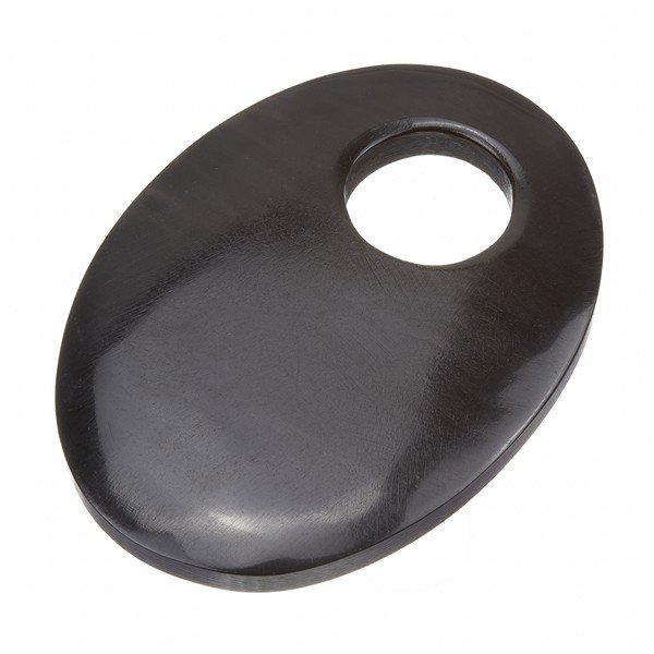 Plain Black Horn Bone Oval Pendant With Large Hole 56mm