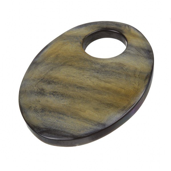 Brown Natural Oval Horn Pendant With Large Hole (54mm)