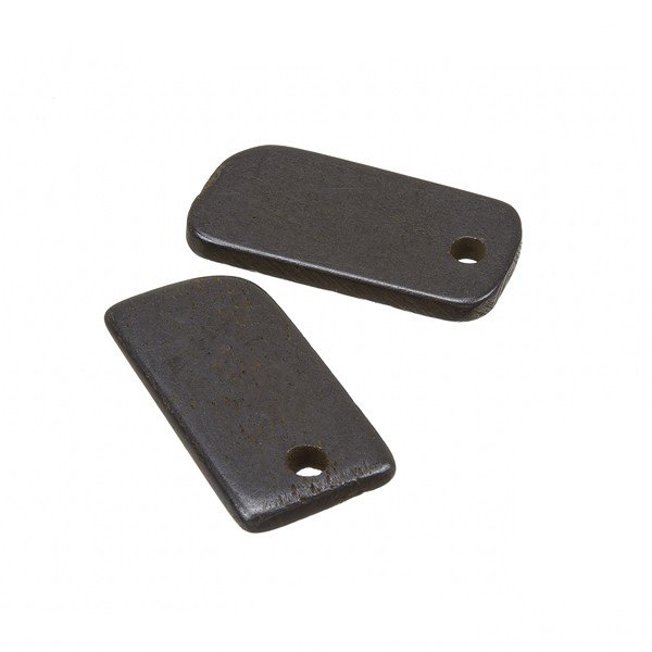 Black Bone Blank Rectangle Dog Tag Pendant 30x15mm - PK2