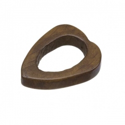 Large Cut Out Heart Brown Bone Bead Pendant 40mm PK1