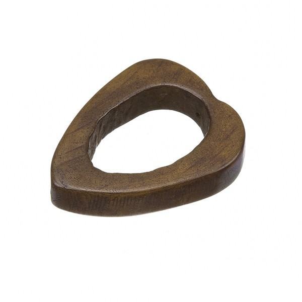 Large Cut Out Heart Brown Bone Bead Pendant 40mm PK1