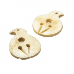 Carved Eagle Tribal Natural Bone Bead Pendants 33mm PK2