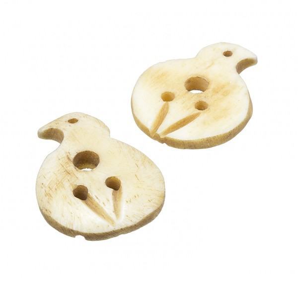 Carved Eagle Tribal Natural Bone Bead Pendants 33mm PK2