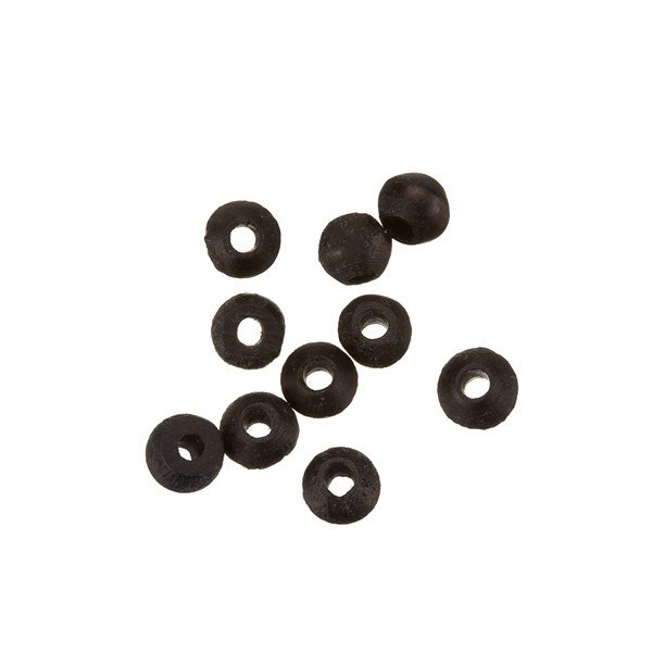 Small Round Black Plain Tribal Bone Beads 4mm PK10