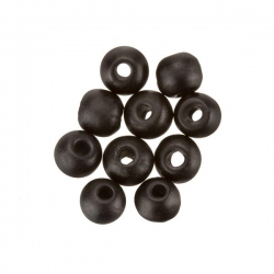 Plain Black Small Round Tribal Bone Beads 6mm PK10