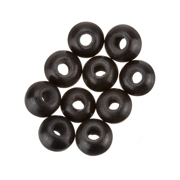Tribal Round Bone Beads Plain Black 8mm (2mm Hole) PK10