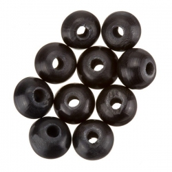 Plain Black Tribal 10mm Round Bone Beads 3mm Hole PK10