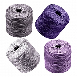 Beadsmith S-Lon 0.5mm Tex 210 Nylon Cord Lilac Mix PK4