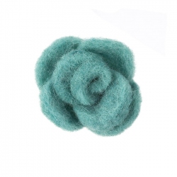 Brooch Hair Accessory Green Fabric Felt Flower 45mm PK1