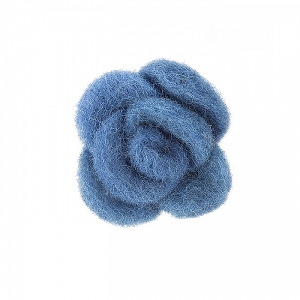 Blue Brooch Hair Accessory Fabric Felt Rose Flower 45mm