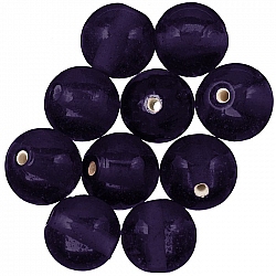 Handmade Transparent Dark Violet Round Glass Beads 14mm