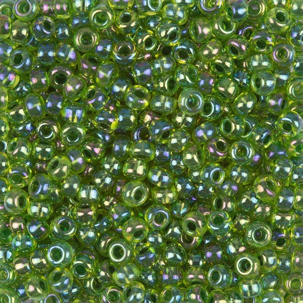 Miyuki Round Seed Beads Green Lined Chartreuse AB - 20g