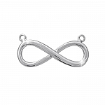 Sterling Silver 2 Loop Infinity Connector Charm 23x10mm