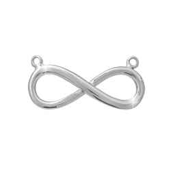 Sterling Silver 2 Loop Infinity Connector Charm 23x10mm