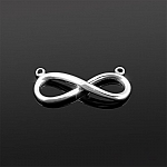 Sterling Silver 2 Loop Infinity Connector Charm 23x10mm