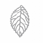 925 Sterling Silver Filigree Leaf Pendant 26x15mm PK1