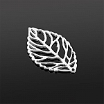 925 Sterling Silver Filigree Leaf Pendant 26x15mm PK1